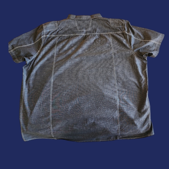 Prokek Raw, 4XT, Button Down Casual Short Sleeve Shirt, Dark Grey - Picture 3 of 3